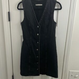 A&F Black Denim Button-Down Dress sz S